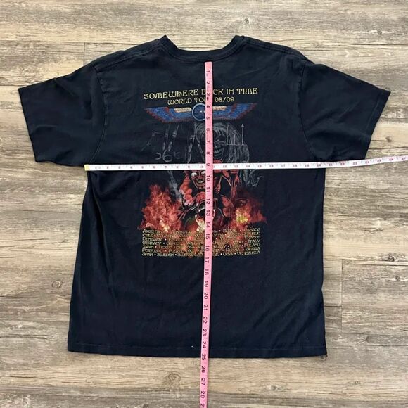 Vintage Iron Maiden 08/09 Somewhere Back In Time World Tour T-Shirt Size M - Picture 4 of 4